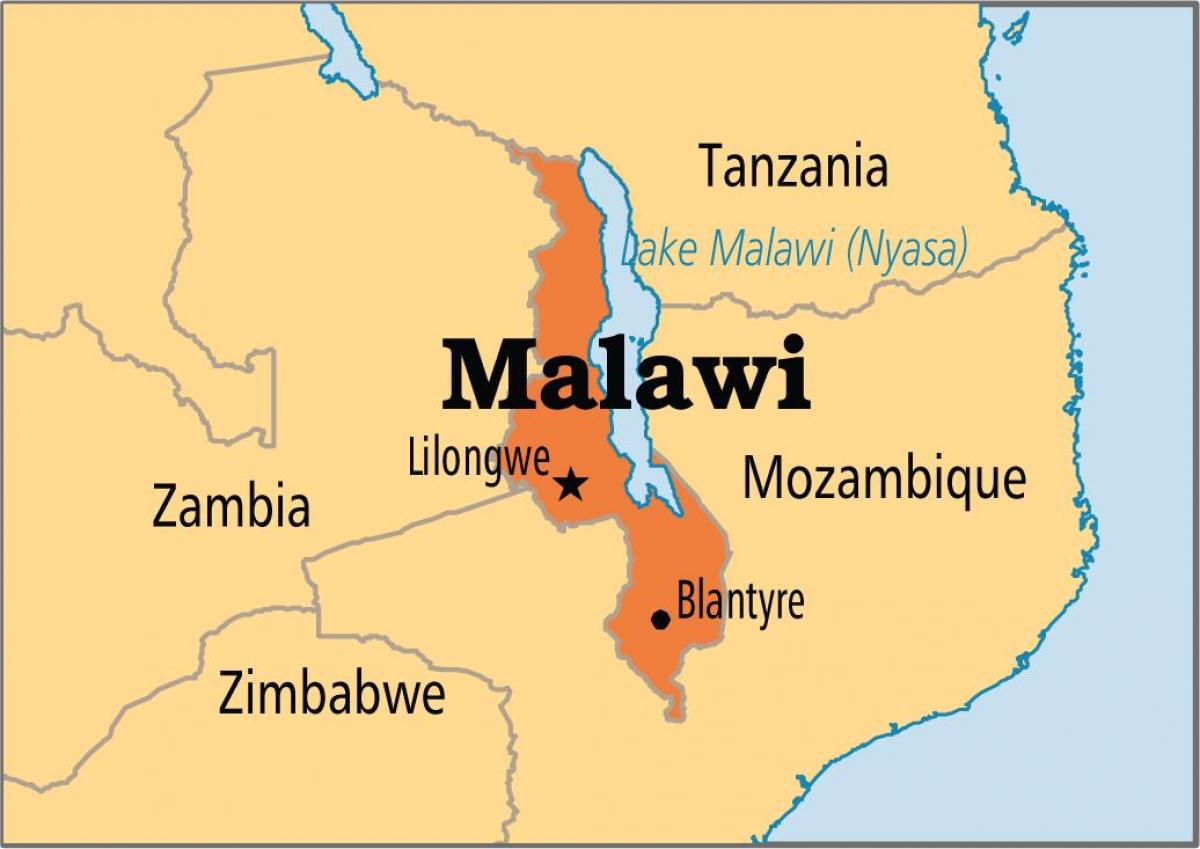 карта Малаві лилонгве