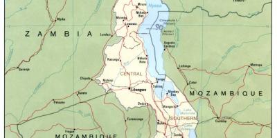 Карта вуліц блантире Малаві